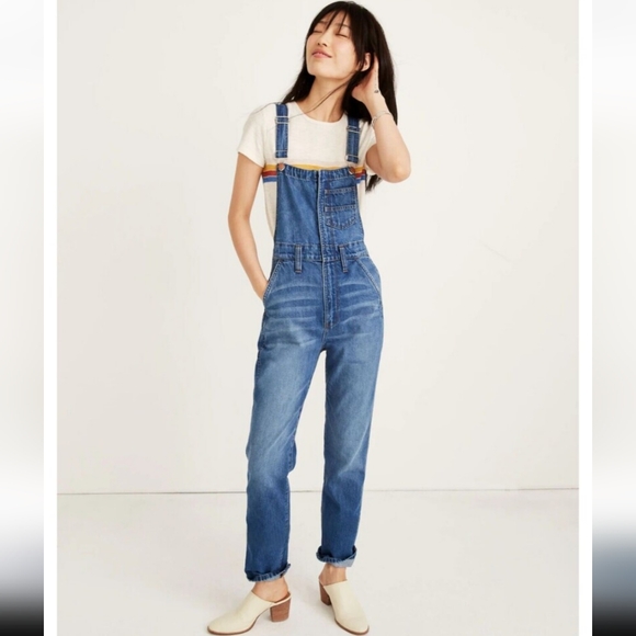 NWT Madewell Straight Leg Denim Overalls Size Small - Picture 4 of 13